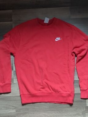 Nike Red Crewneck Sweatshirt with White Swoosh